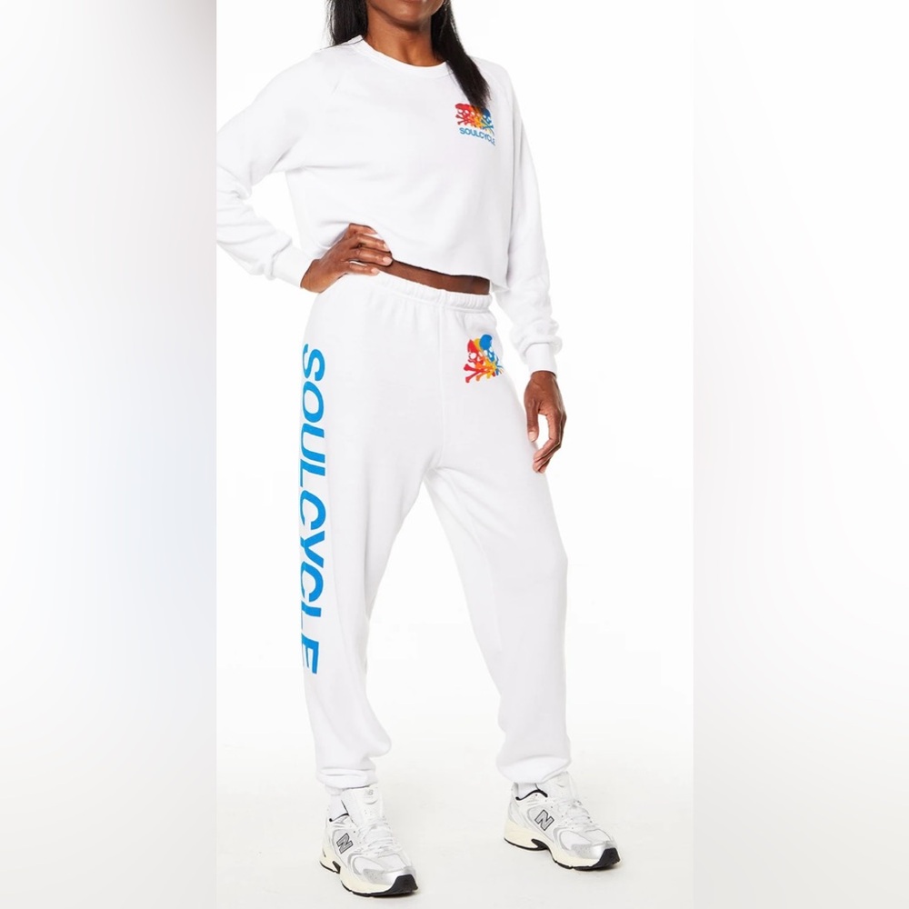 NWT (SET) Aviator Nation Soulcycle Classic Cropped Crew Sweatshirt & Sweatpants